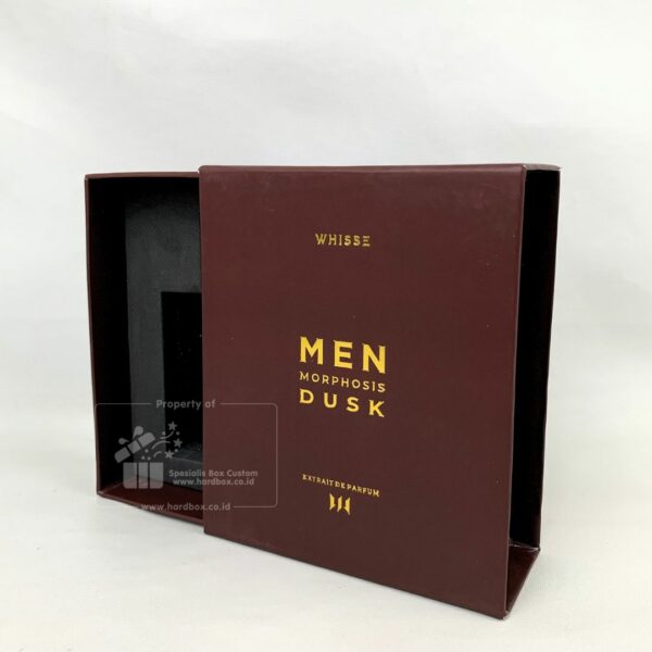 Packaging Box Hardbox Dengan Model Geser Drawer Custom Logo Gold Silver Foil 9