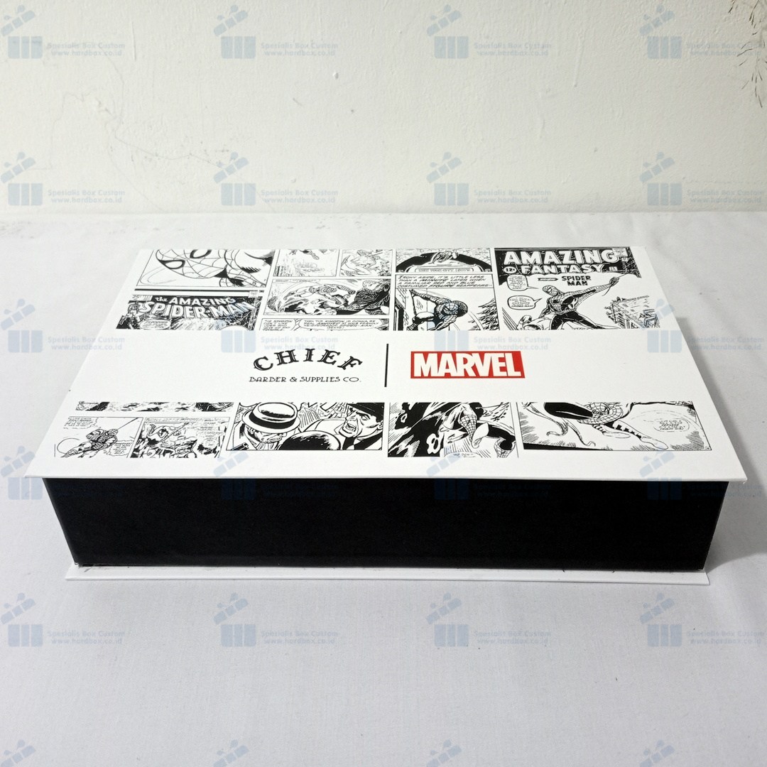 packaging hardbox tutup model buku 5 ink